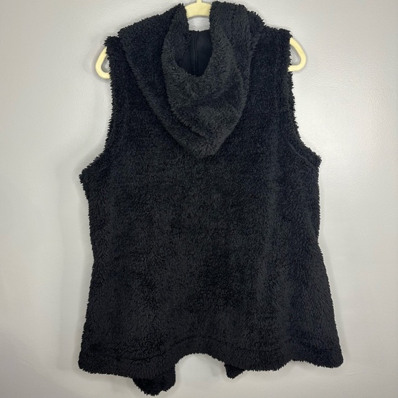 Kookaburra By Ugg Black Sherpa Hooded Vest/Jacket Women’s Size Large - Picture 4 of 11
